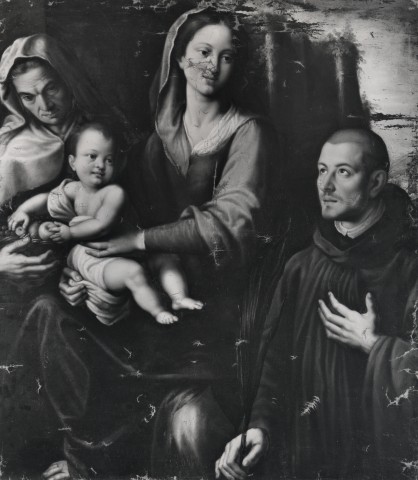Arte Fotografica — Santafede Fabrizio - sec. XVI/ XVII - Madonna con Bambino, sant'Anna e santo martire — insieme